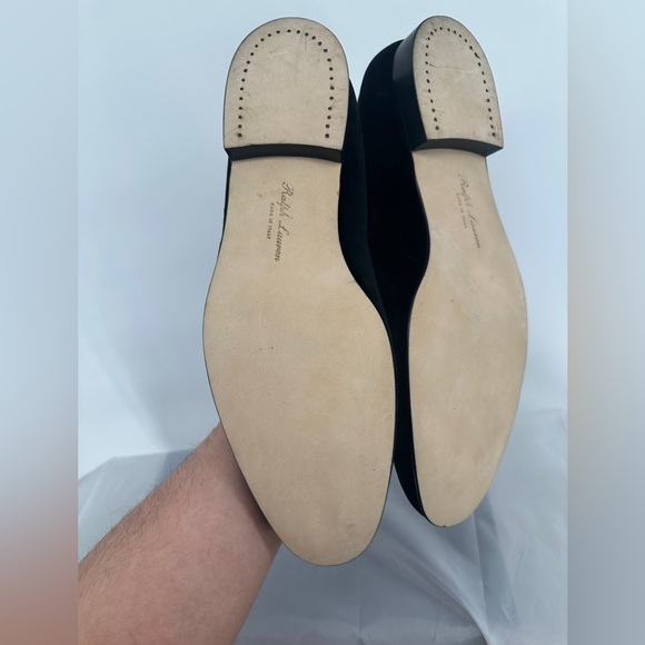 RALPH LAUREN PURPLE Label Polo Bear Dress Shoes Velvet loafers - Picture 8 of 8